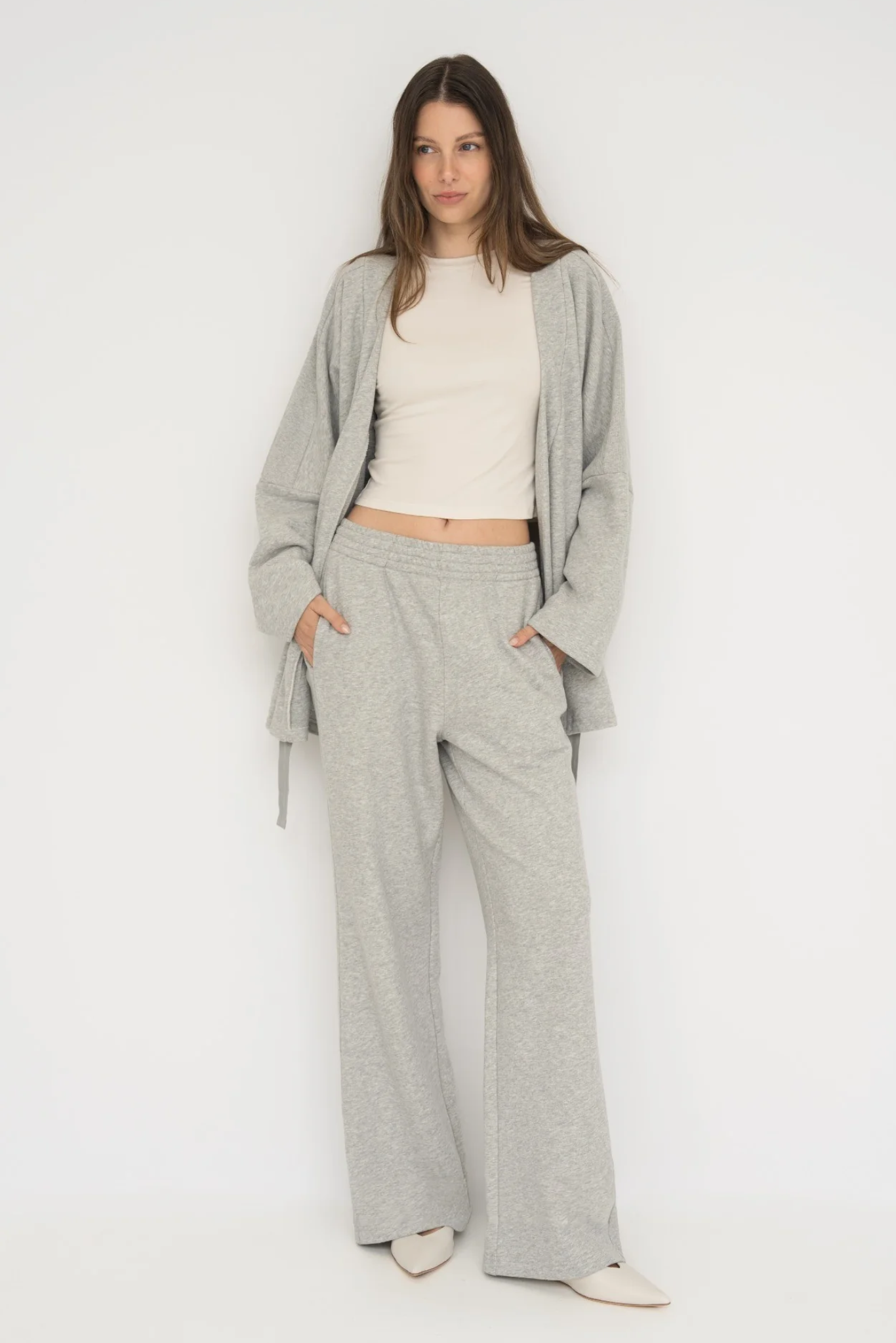 Upgrade your downtime with the French Terry Wide Leg Pants from AOCO. Crafted from ultra-soft fabrics, these chic bottoms provide a flattering, relaxed fit.