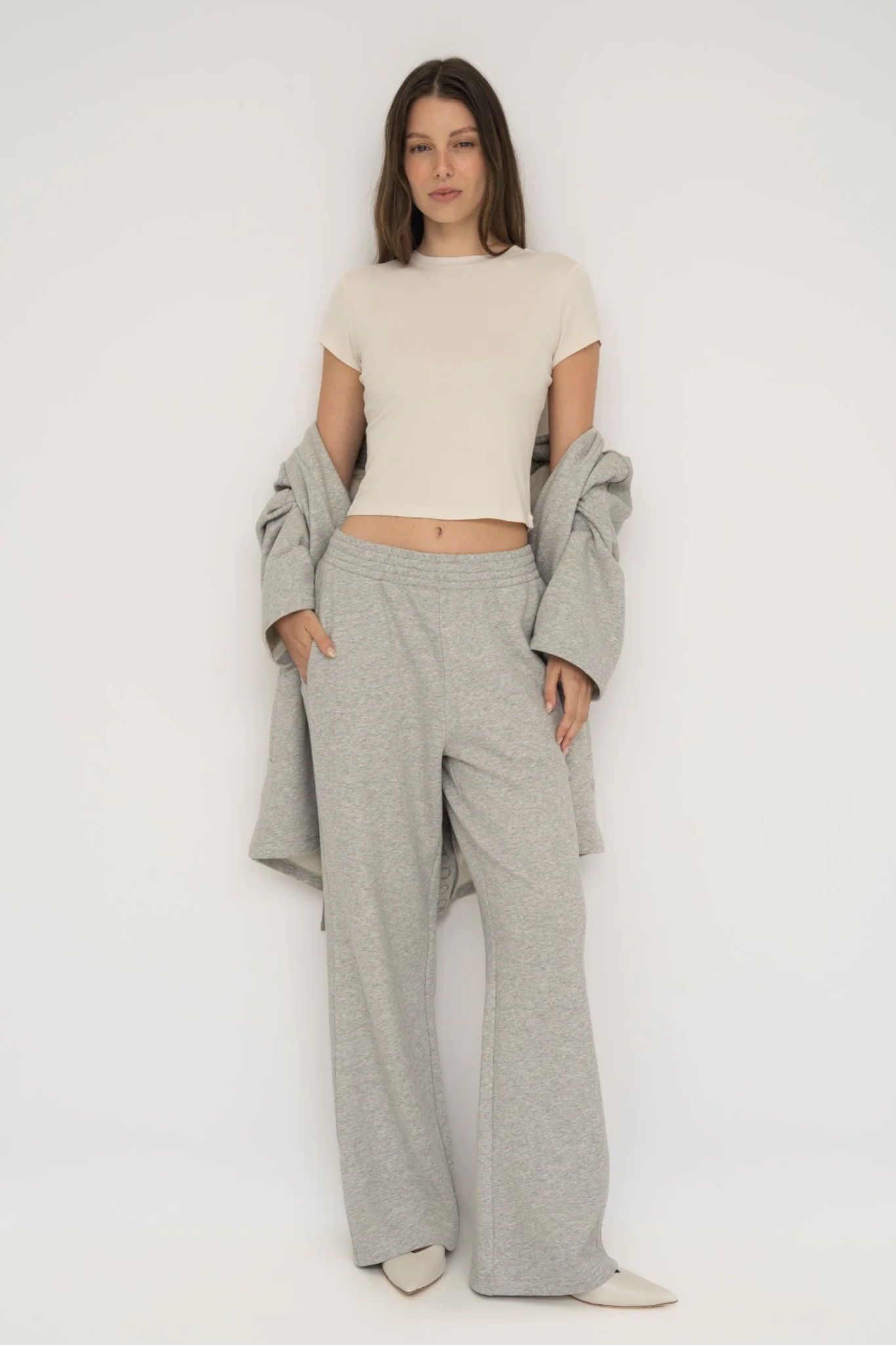 Upgrade your downtime with the French Terry Wide Leg Pants from AOCO. Crafted from ultra-soft fabrics, these chic bottoms provide a flattering, relaxed fit.