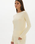 La Palma Boat Neck Lounger Top - Butter