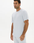 La Palma Crewneck  T-Shirt - Pale Azure