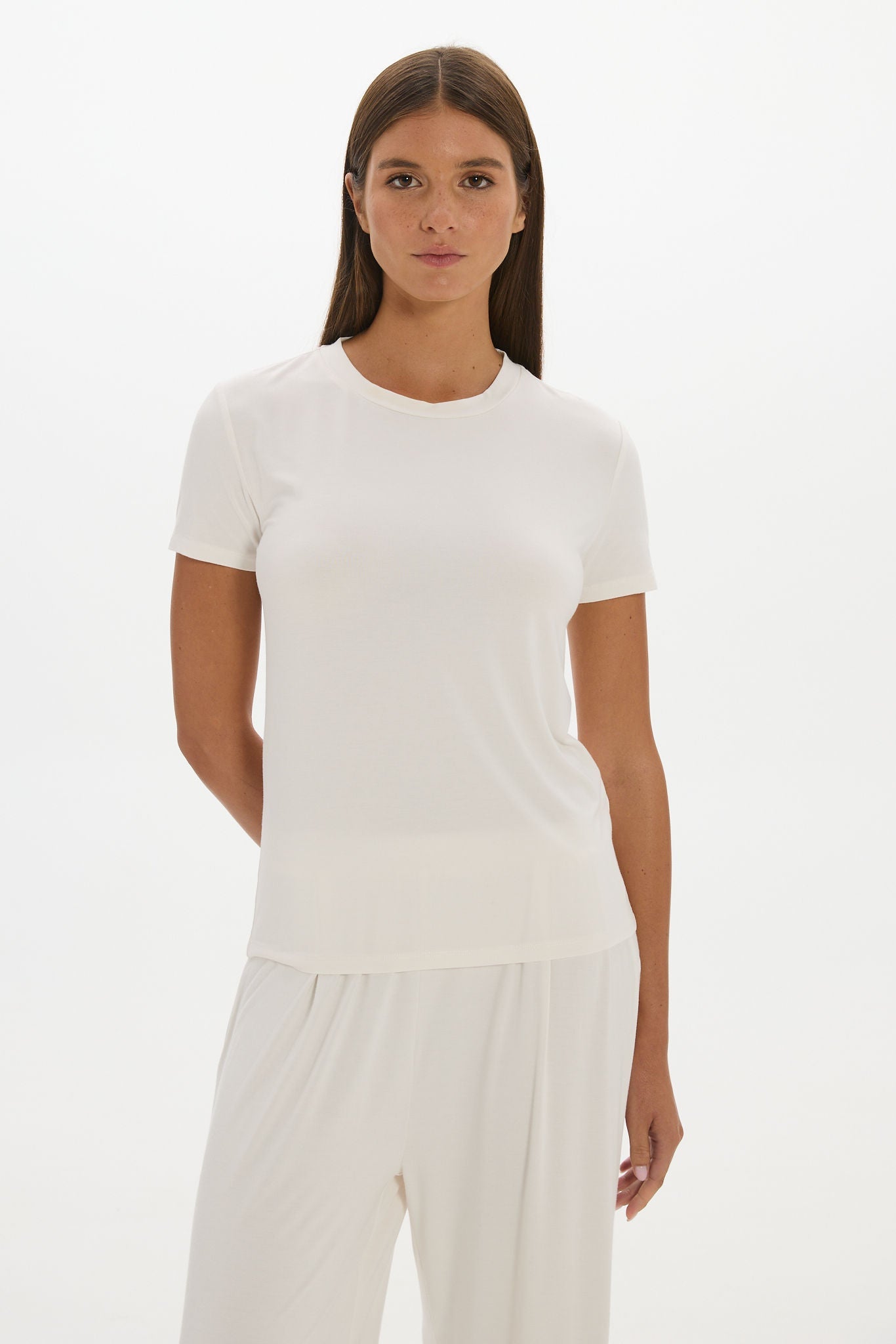 AOCO La Palma Crewneck T-Shirt - Cream