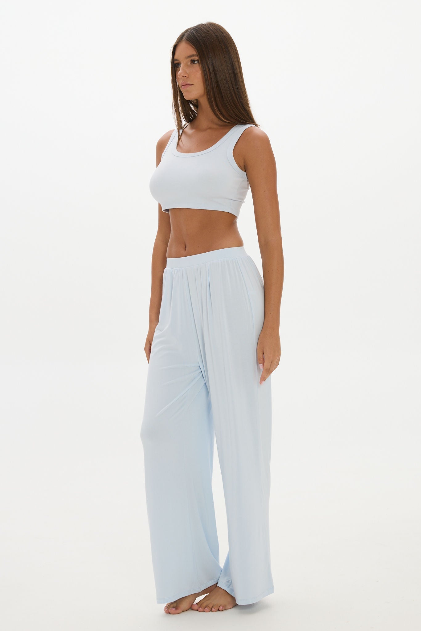 Lounge Cropped Top Baby Blue