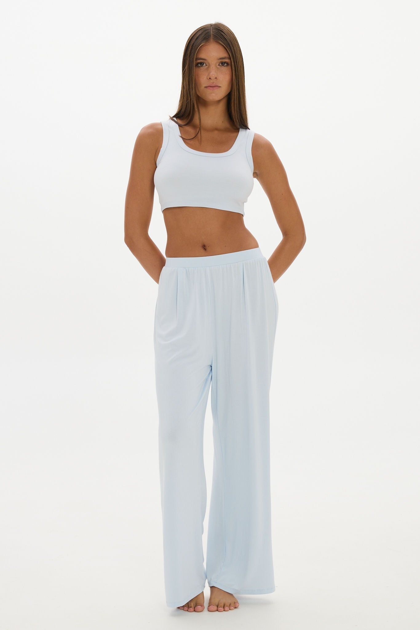 Lounge Cropped Top Baby Blue
