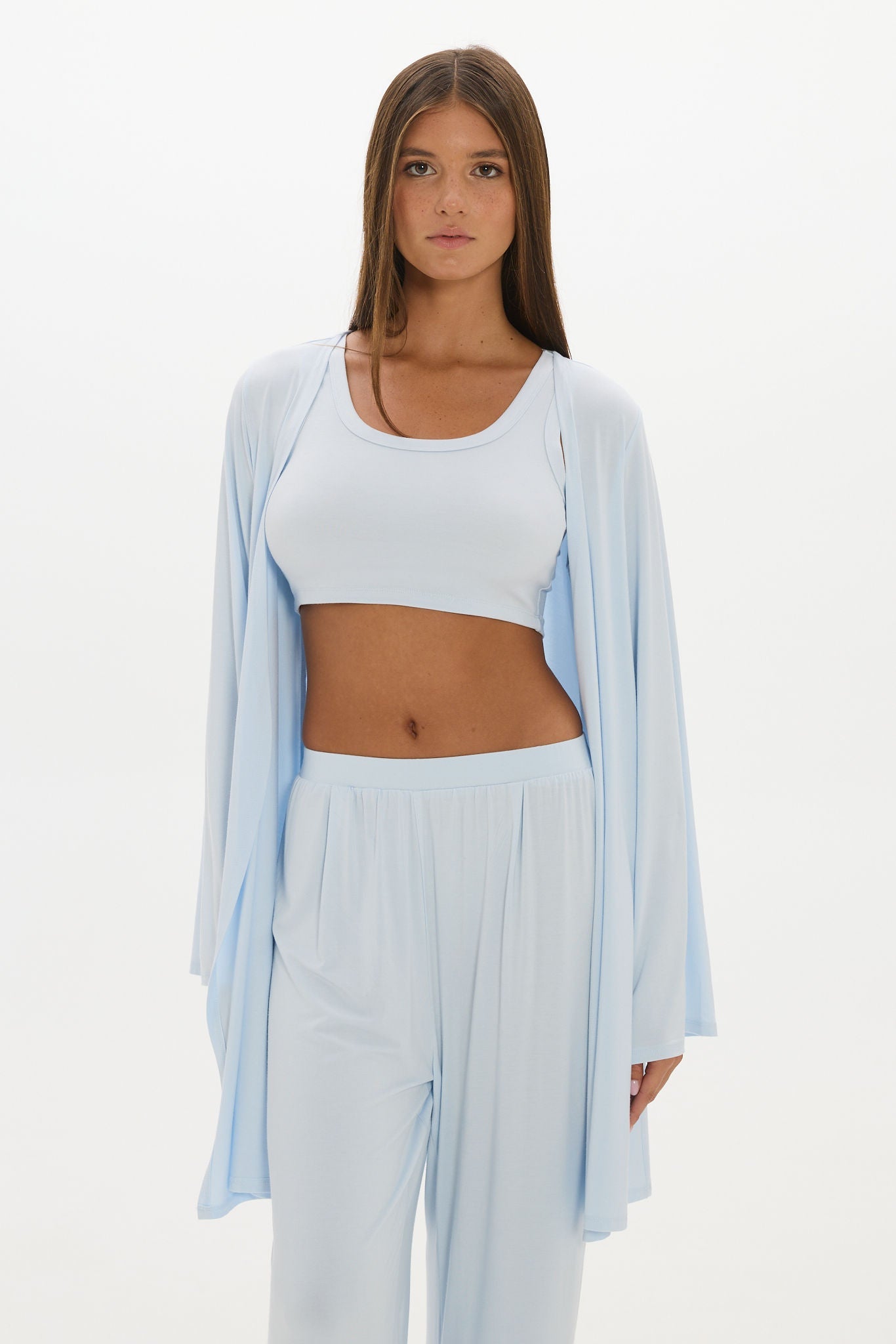 Mid Length Long Loose Robe Baby Blue
