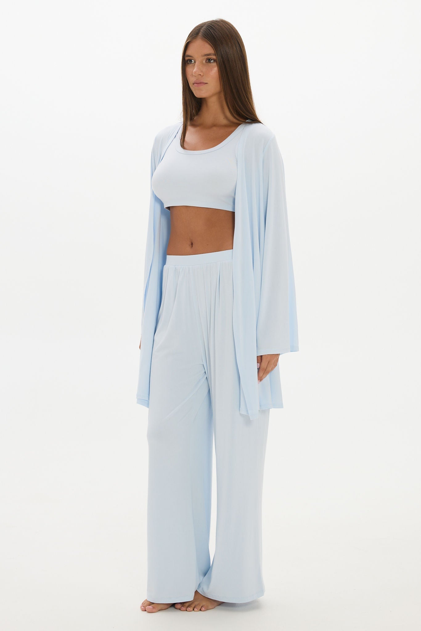 Mid Length Long Loose Robe Baby Blue