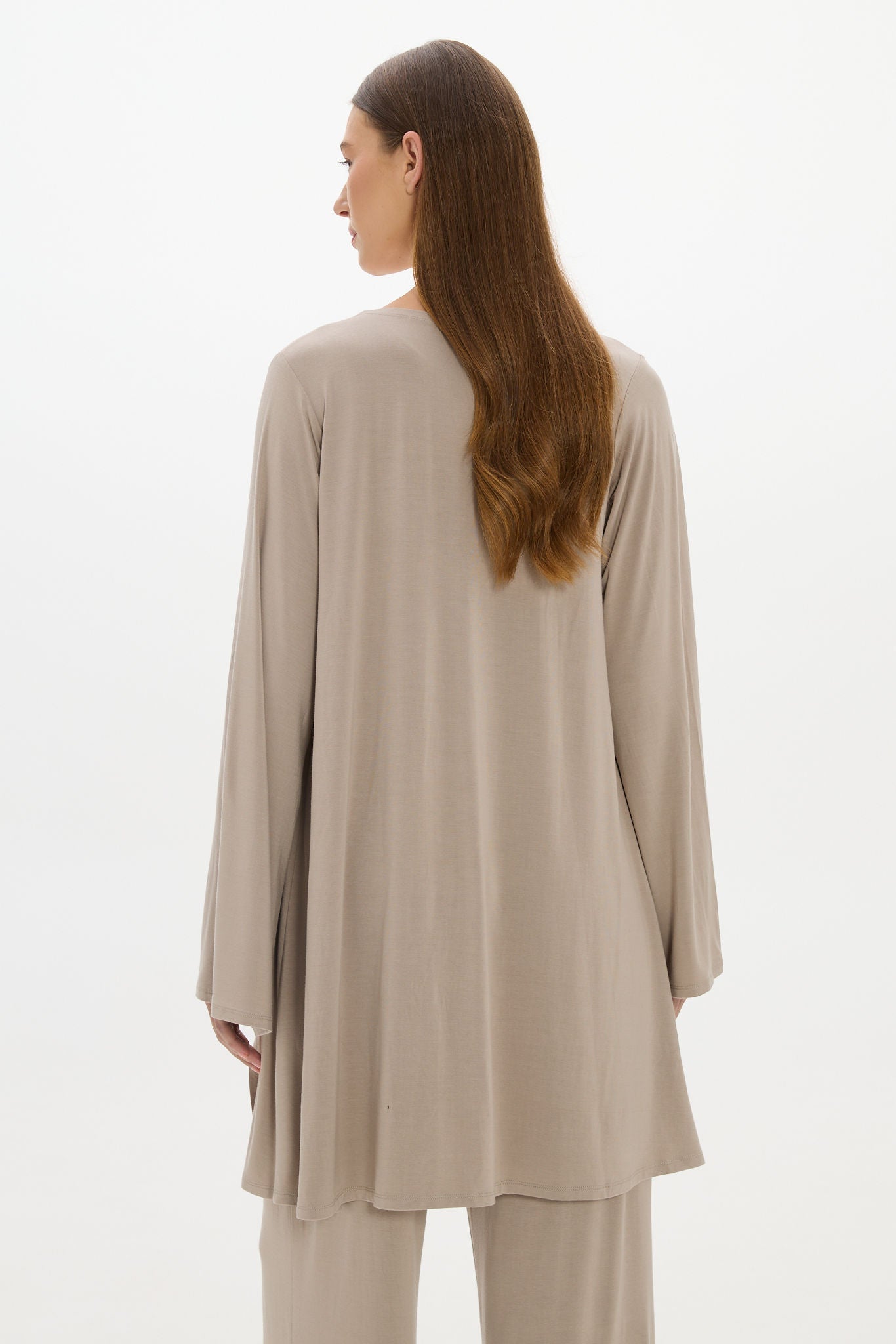 Mid Length Long Loose Robe Taupe