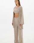 Mid Length Long Loose Robe Taupe