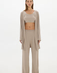 Mid Length Long Loose Robe Taupe