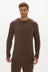 AOCO La Palma Crew Neck Long Sleeve T-Shirt - Espresso