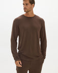 La Palma Crew Neck Long Sleeve T-Shirt - Espresso