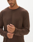 La Palma Crew Neck Long Sleeve T-Shirt - Espresso