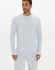 La Palma Crew Neck Long Sleeve T-Shirt - Pale Azure