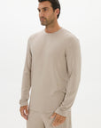 La Palma Crew Neck Long Sleeve T-Shirt - Taupe