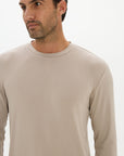 La Palma Crew Neck Long Sleeve T-Shirt - Taupe