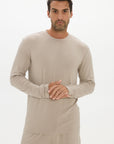 La Palma Crew Neck Long Sleeve T-Shirt - Taupe