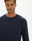 La Palma Crew Neck Long Sleeve T-Shirt - Midnight Navy