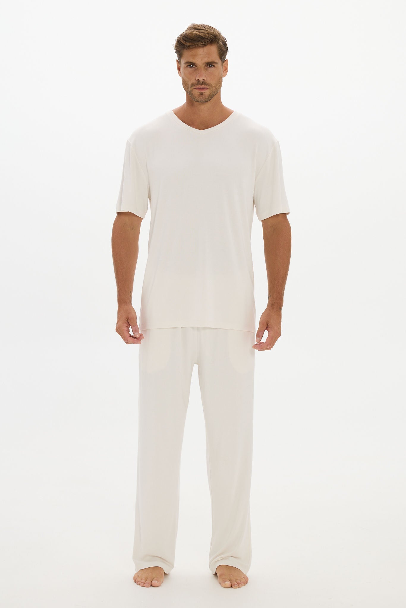 Mens Lounge Pants Cream