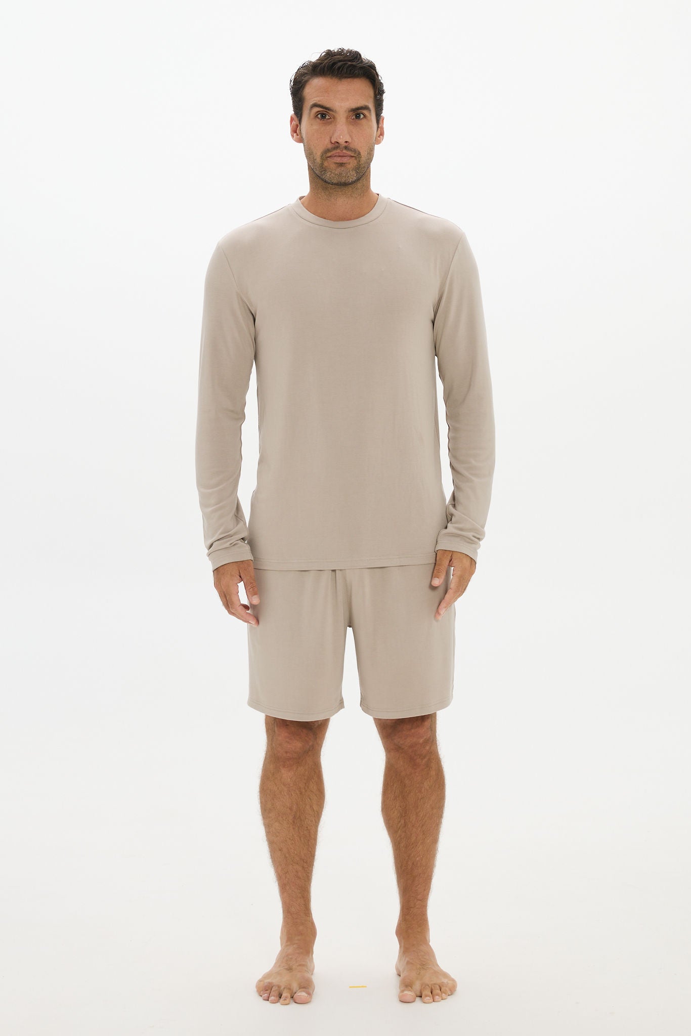 Mens Lounge Shorts Taupe