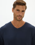 La Palma V-neck T Shirt - Midnight Navy