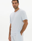 La Palma V-neck T Shirt - Pale Azure