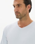 La Palma V-neck T Shirt - Pale Azure