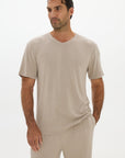 V-neck T-shirt Cream