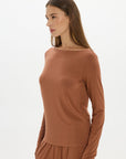 La Palma Boat Neck Lounger Top - Earth