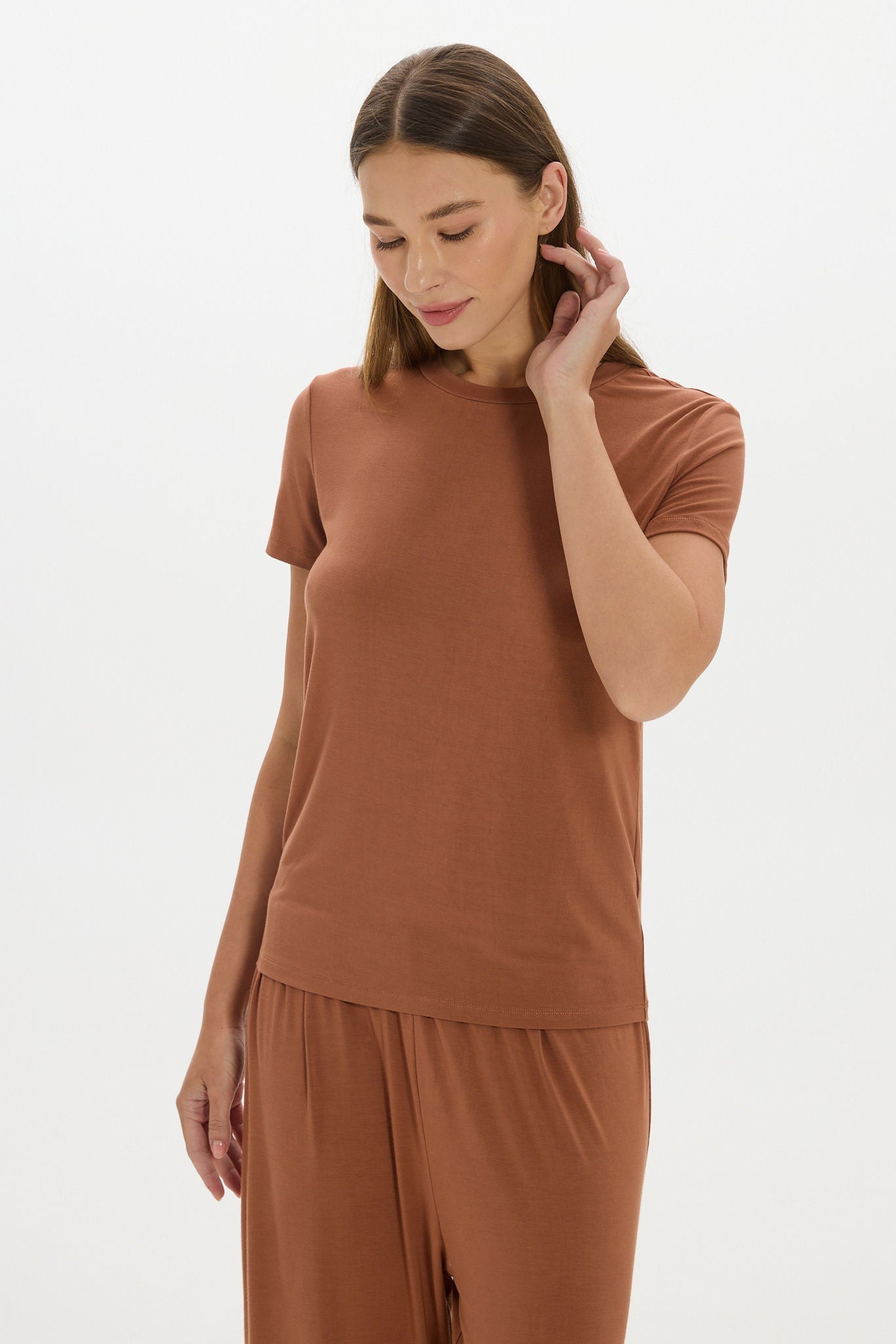 Lounge Crew Neck Tshirt Brown