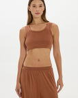Lounge Cropped Top Brown