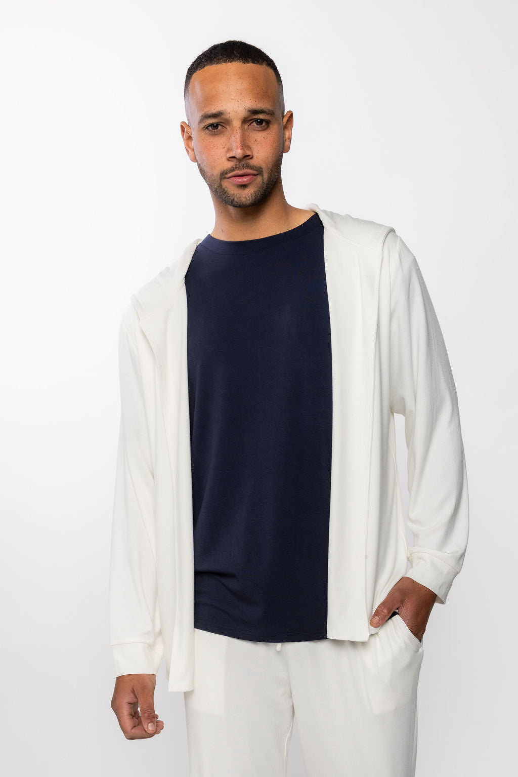 Mens Cream Lounge hoodie