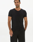Mens V Neck Tshirt Black