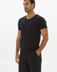 Mens V Neck Tshirt Black