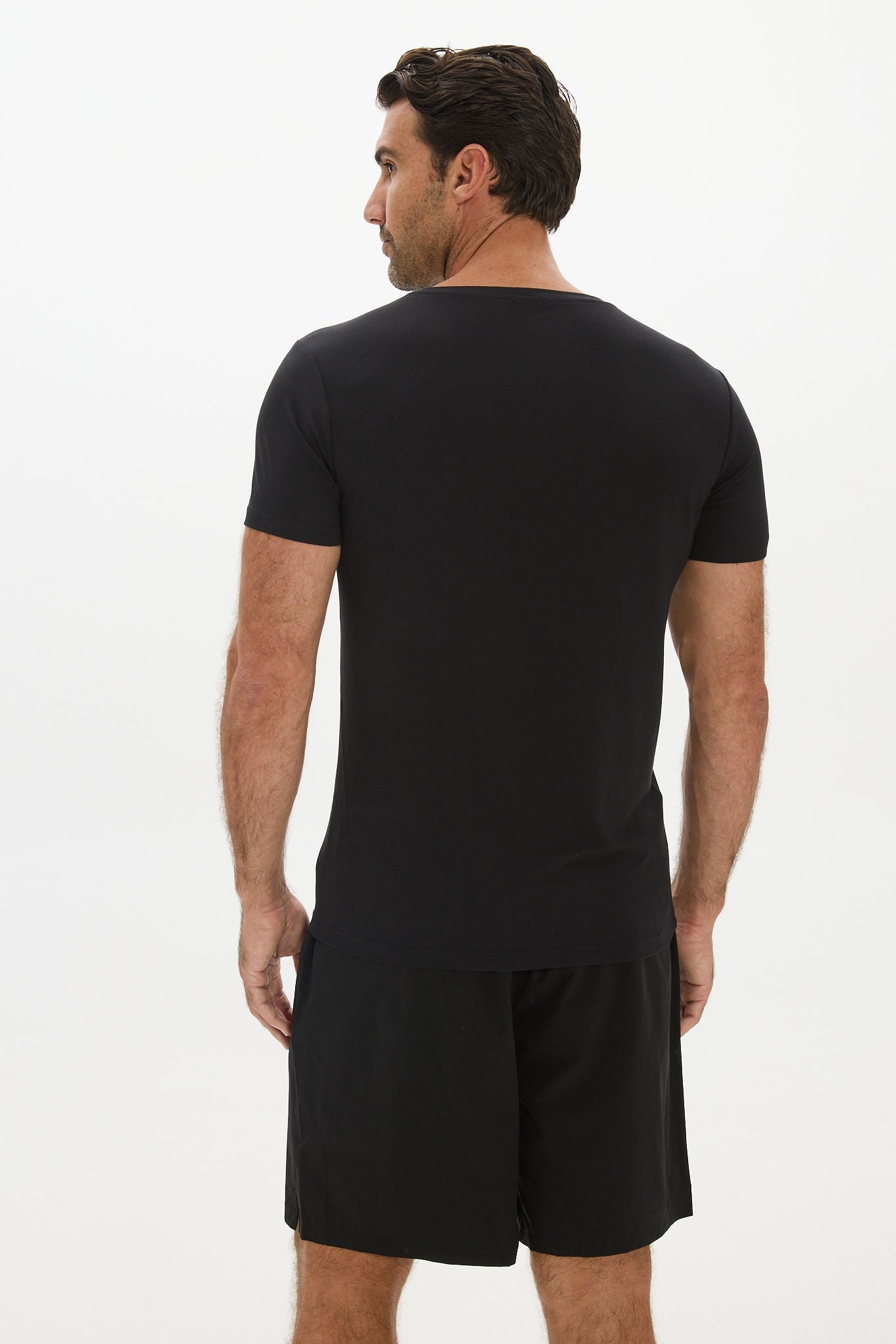 Mens V Neck Tshirt Black