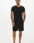 Mens V Neck Tshirt Black