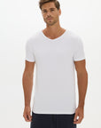 Mens V Neck Tshirt White