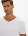 Mens V Neck Tshirt White