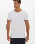 Mens V Neck Tshirt White