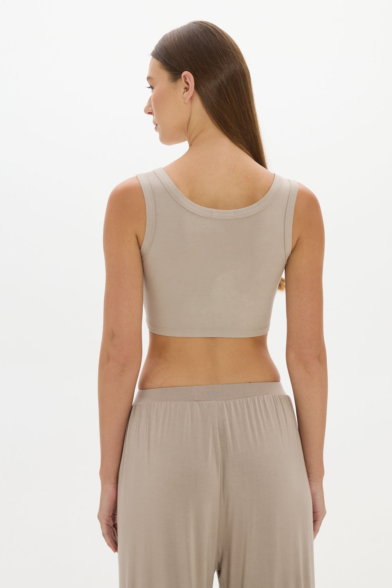 Lounge Cropped Top Taupe