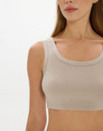 Lounge Cropped Top Taupe