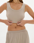 Lounge Cropped Top Taupe