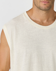Discover the chic Paros Linen Jersey Tank Vest by AOCO. Crafted from a soft, lightweight linen blend, this sleeveless top delivers ultimate warm weather comfort.