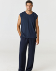 Discover the chic Paros Linen Jersey Tank Vest by AOCO. Crafted from a soft, lightweight linen blend, this sleeveless top delivers ultimate warm weather comfort.