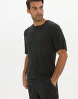 Soft Linen Jersey T-Shirt - Black