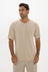 AOCO Soft Linen Jersey T-Shirt - Taupe