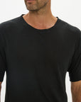 Soft Linen Jersey T-Shirt - Black