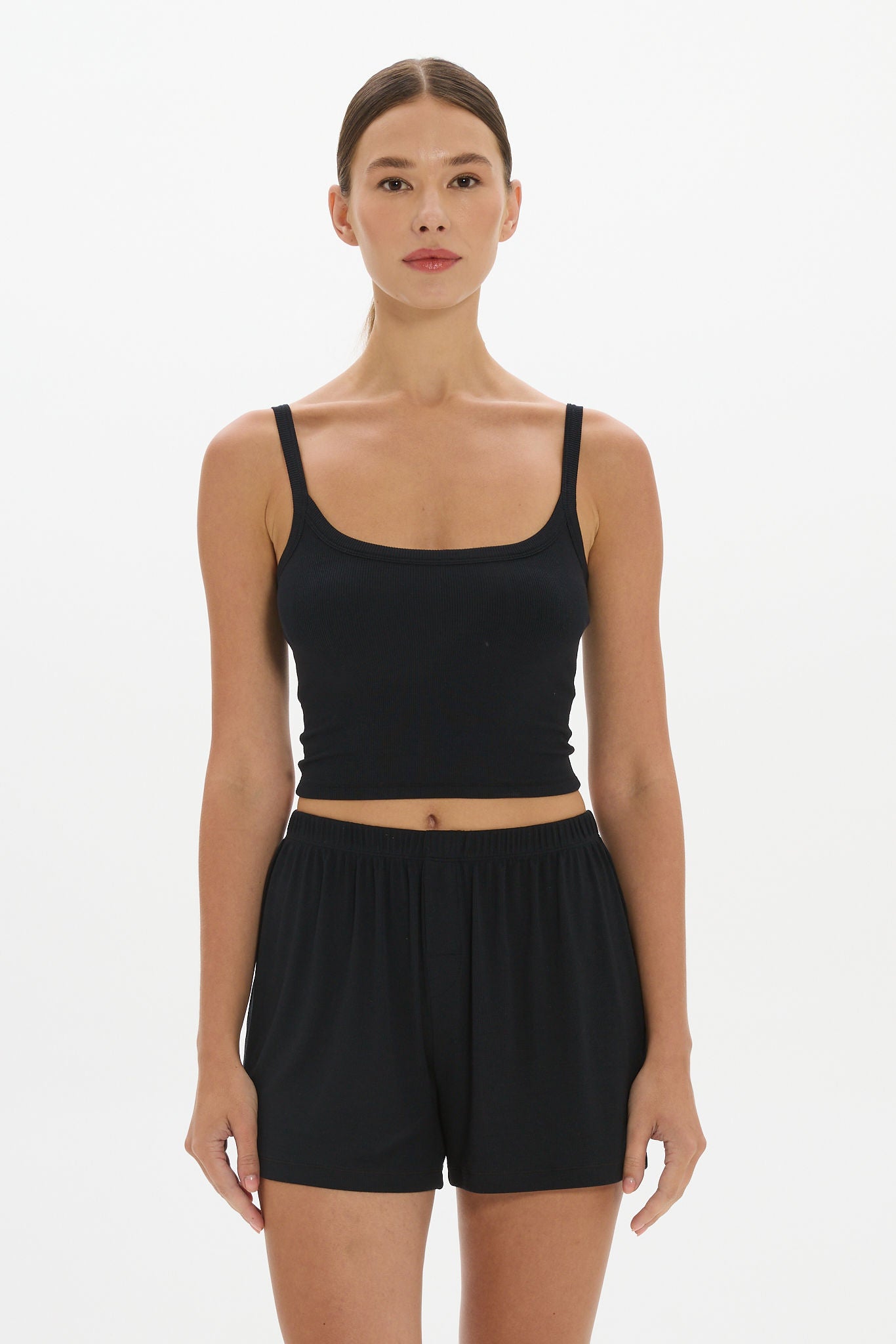 Soft Rib Shorts Black