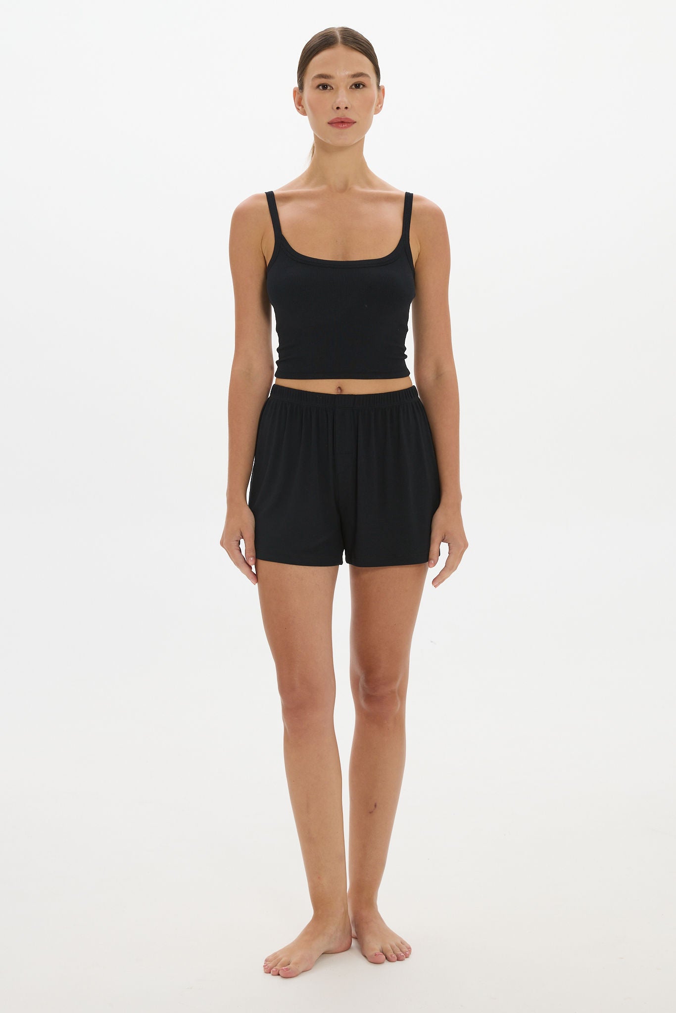 Soft Rib Shorts Black