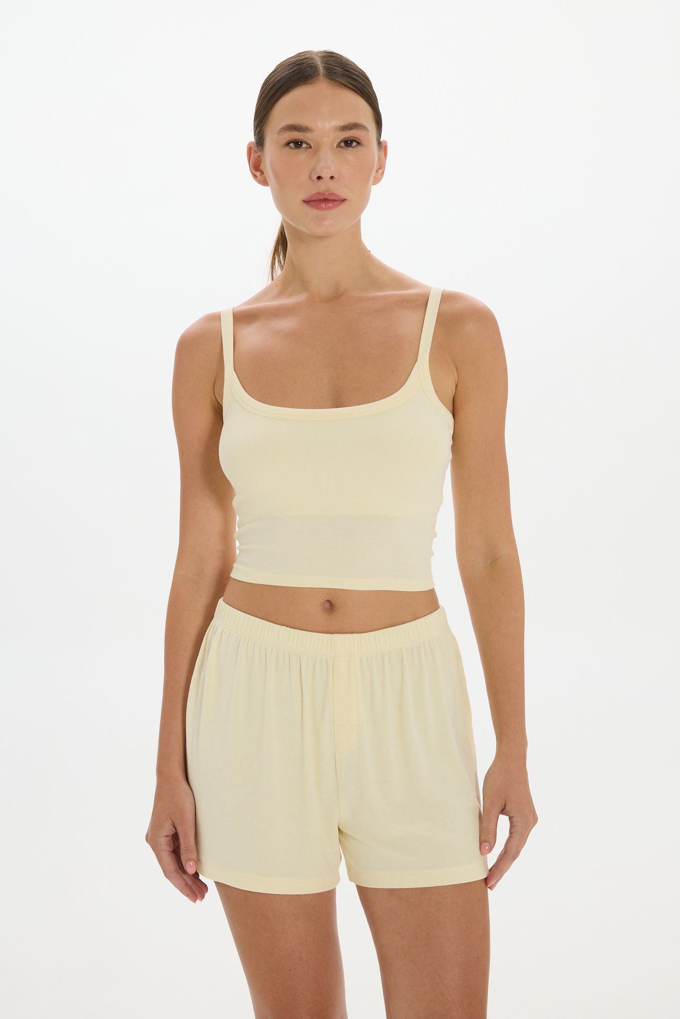 Soft Rib Shorts Yellow