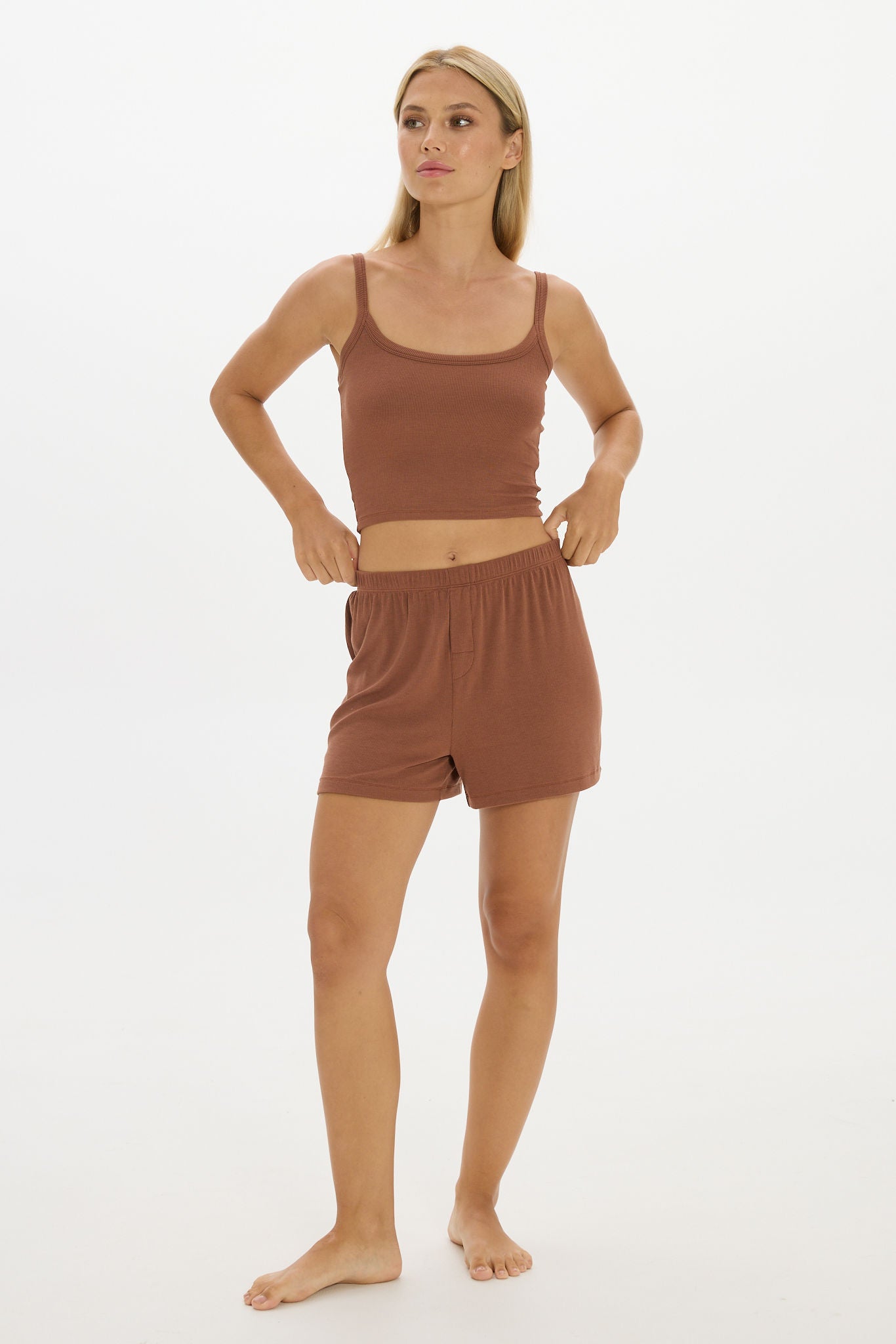 Soft Rib Shorts Earth