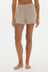 AOCO Soft Rib Boyfriend Shorts - Taupe